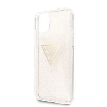 Guess GUHCN58SGTLGO Hartschalenetui für iPhone 11 Pro złoty/gold Glitter Triangle