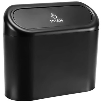 Car Trash Can Organizer Mini Small Portable Garbage Can for Car Home Car Alogy Black