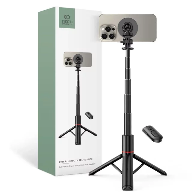 Selfie Stick L06S Magsafe Bluetooth statyw Tripod Black