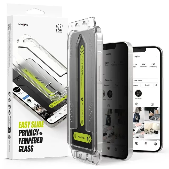 iPhone 16e Sichtschutzglas Ringke Easy Slide 2er-Pack Sichtschutz