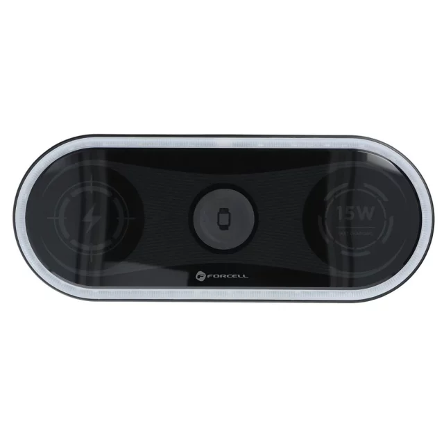 3in1 Forcell Ellipse Qi Induktives Ladegerät iPhone Watch AirPods 15W