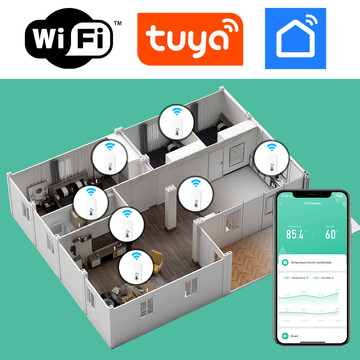 Inteligentny zestaw 2x czujnik WiFi Alogy temperatury i wilgotności Tuya Smart Life Monitor termometr biały