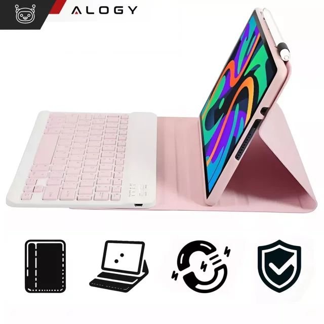 Etui ochronne z klawiaturą Alogy Keyboard case klawiatura bezprzewodowa do Lenovo Tab K11 / K11E 11” M11 10.95" TB330FU / TB330XU / TB331FC różowe