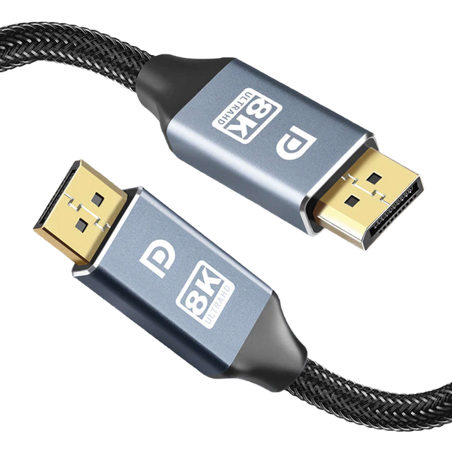 Kabel mit Alogy 2x Display Port DP 1.4 8K 30AWG Stecker für TV PC 1m