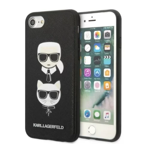 Etui Karl Lagerfeld KLHCI8SAKICKCBK do iPhone 7/8 / SE 2020 / SE 2022 hardcase Saffiano Karl&Choupette Head