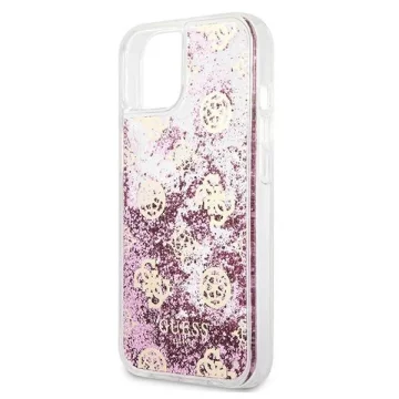 Guess GUHCP13SLGPEPI iPhone 13 mini 5,4" różowy/růžový pevný obal Pivoňka Liquid Glitter