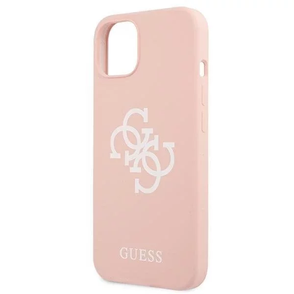 Guess GUHCP13SLS4GWPI iPhone 13 mini 5,4" różowy/růžové pevné pouzdro silikonové 4G logo