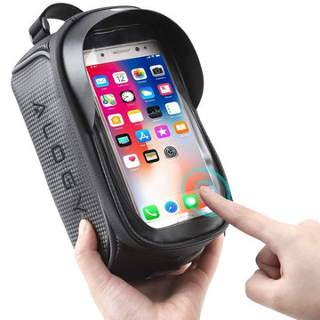 Alogy bicycle bag Pannier 2L for bicycle phone holder up to 6.7" for the frame Black
