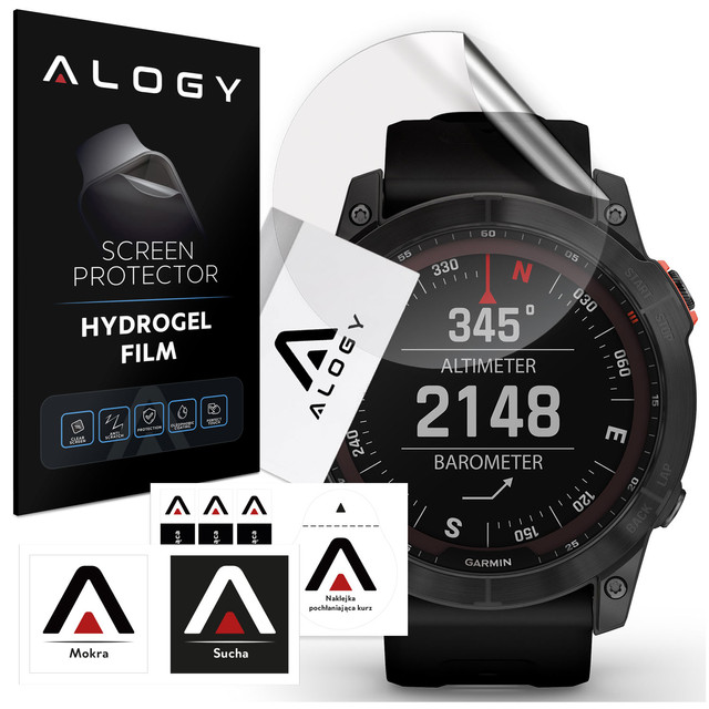 Alogy Hydrogel-Schutzfolie für Garmin Fenix 7x Pro Smartwatch