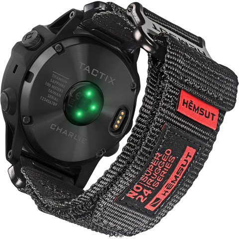 Nylonový pásek pro Garmin Fenix ​​​​5x 6x 7x Pro 26mm Nylon Band Sport Black