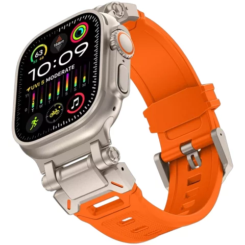 Pasek bransoleta Alogy Luxury Metal   TPU Band do Apple Watch 42/44/45/49mm Orange