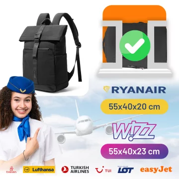 Bange Waterproof Backpack for Laptop 15.6" City Travel 45x30x16 cm for Work Airplane Men's Women's with USB Port Black