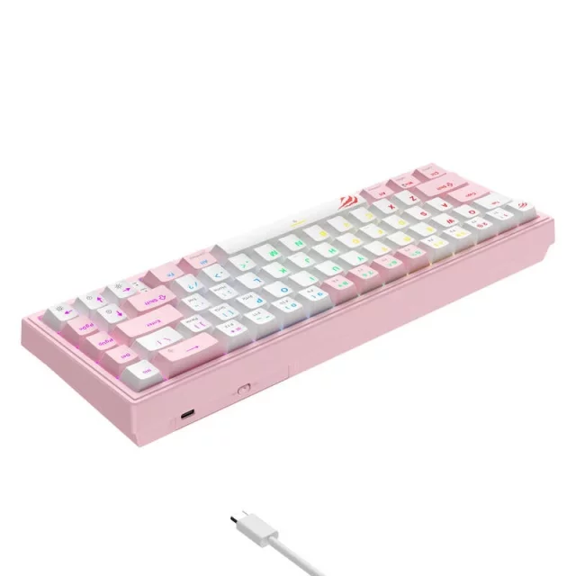 Havit KB874L RGB Mechanical Gaming Keyboard 67 Keys Pink/White