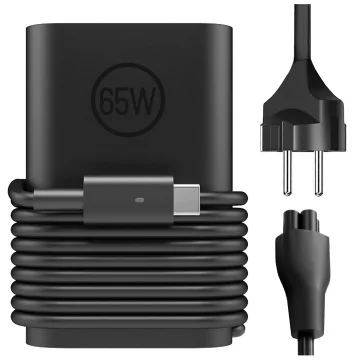 Zasilacz USB-C 65W PD do Laptopów HP Lenovo Asus Apple, Szybkie Ładowanie 20V 3.25A, Długi Kabel 2.8m, Kompaktowy i Wydajny, Alogy PowerBoost™ – Czarny