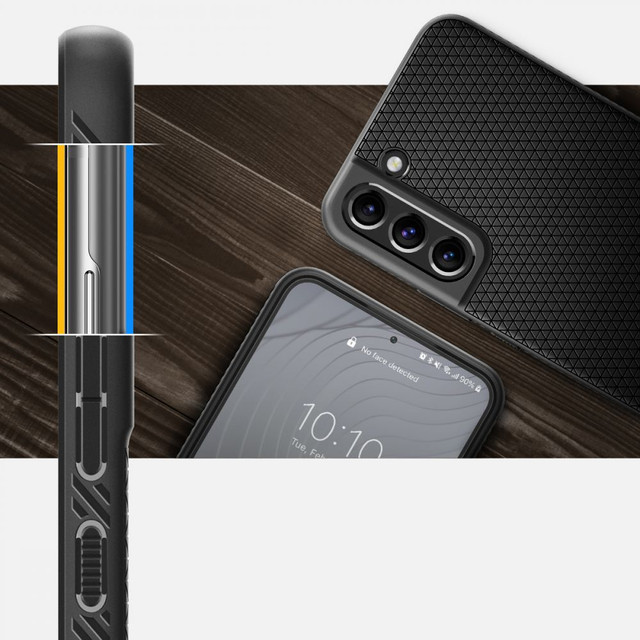 Spigen Liquid Air Hülle für Samsung Galaxy S22 Mattschwarz