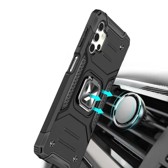 Wozinsky Ring Armor Toughened Hybrid Case Magnetic Cover Holder Samsung Galaxy A73 Silber