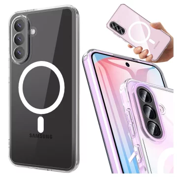 Etui do Samsung Galaxy A56 / A36 5G obudowa ochronna na telefon Alogy HybridMag™️ Case do MagSafe Przezroczyste + Szkło hartowane