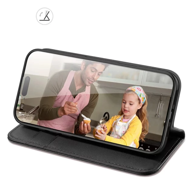 iPhone 16 Pro Dux Ducis Hivo Leather Case with RFID Black