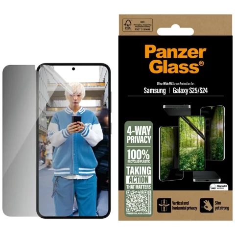 Hybridglas für Samsung Galaxy S25 PanzerGlass Ultra-Wide Fit Matrix