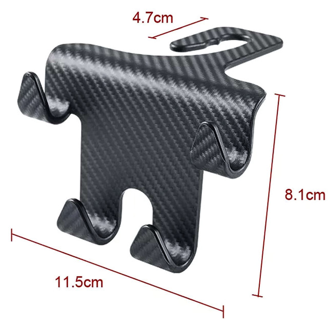 Držák na věšák, dvojitý háček do auta, 4v1, na sedátko, hlavová opěrka, organizér do auta, Alogy Car, 2 ks