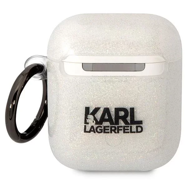 Protective case for headphones Karl Lagerfeld for Airpods 1/2 cover transparent Gliter Karl