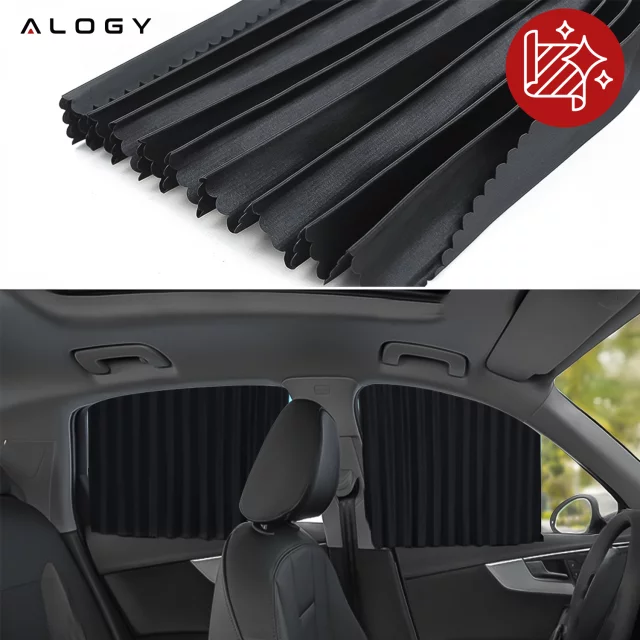 Kryt Magnetická roleta na přední boční okna pro ochranu auta proti slunci UV ochrana Černá [2 ks]