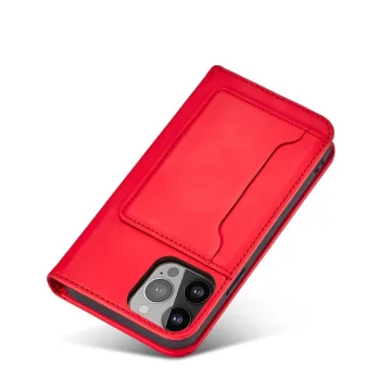 Magnet Card Case case for iPhone 13 Pro cover card wallet stand red