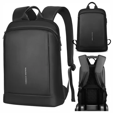 Batoh na notebook Mark Ryden 15,6", vodotěsný, vhodný pro firmy i cestování, pohodlný, otevírání 180°, s háčkem na kufr, 13 l (43 × 30 × 10 cm) – černý