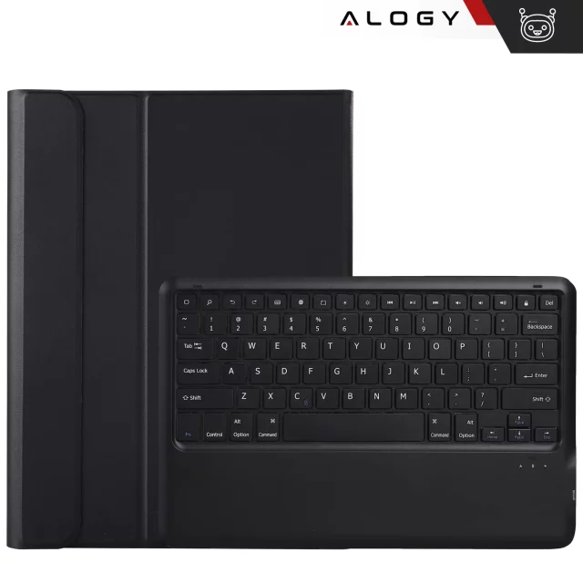 Etui ochronne z klawiaturą Alogy Keyboard case z miejscem na rysik klawiatura bezprzewodowa do Apple iPad Air 13" czarne + Szkło