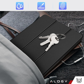 Etui do Lenovo Tab K11 / K11E 11” M11 10.95" TB330FU / TB330XU / TB331FC Book Case Cover z klapką obudowa futerał pokrowiec Alogy Czarne + Szkło + Rysik