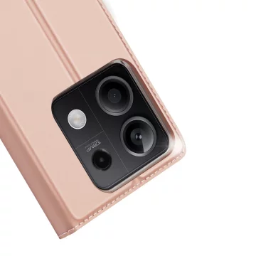 Dux Ducis Skin Pro pouzdro s klopou a slotem na kartu pro Xiaomi Redmi Note 13 5G - růžové