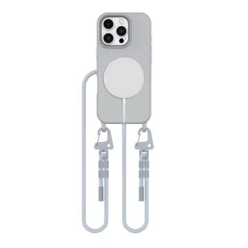 Etui für iPhone 16 Pro Max Tech-Protect Magnecklace MagSafe Grau
