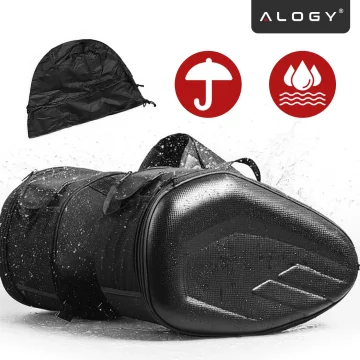 Motocyklová podsedlová brašna 38-58L - Brašna, boční kufry, brašna na zadní sedadlo, vodotěsná, tvrdý materiál, nastavitelná pro motocykl - Alogy RoadPack™ černá