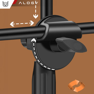 Ring LED ring lamp 10" 2x phone holder standing tripod on desk with adjustable frame Alogy Black