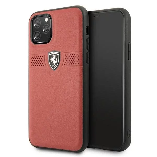 Ferrari iPhone 11 Pro 5.8" Handyhülle rot/rot Hardcase Off Track Leather