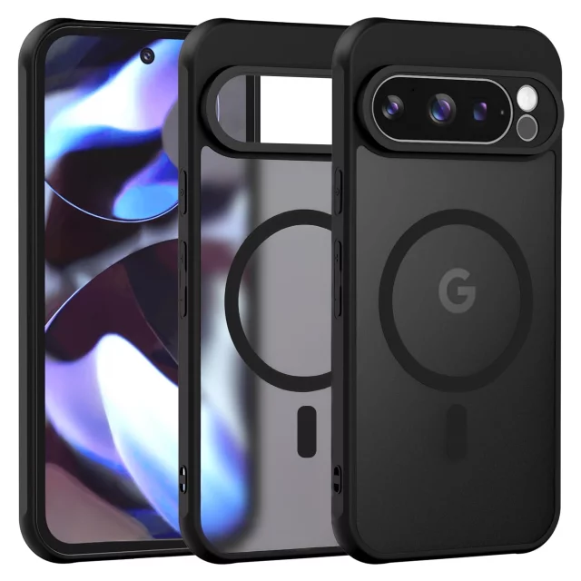 Hülle für Google Pixel 9/ 9 Pro Alogy MagSafe Hybrid Matte Case Rückseite für MagMat Phone Mattschwarz