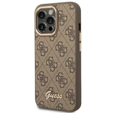 Etui Guess GUHCP14LHG4SHW für Apple iPhone 14 Pro 6,1" brązowy/brown Hard Case 4G Vintage Gold Logo