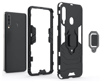Etui Alogy Stand Ring Armor do Samsung Galaxy A60/M40 czarne + Szkło Alogy