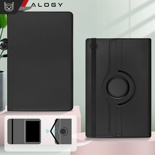 Case for Samsung Galaxy Tab A9 Plus 2023 11" (X210/X215/X216) Swivel Cover Tablet Flip Cover Case Alogy Black Glass