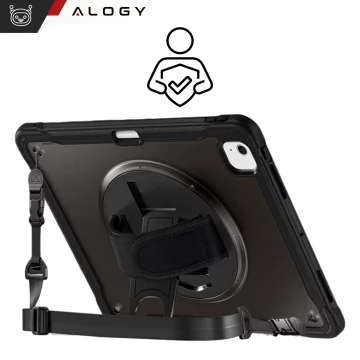 Etui pancerne 360 z miejscem na rysik do Apple iPad Air 11" (2024,2025) / Air 10.9" (2020,2022) / Pro 11 (2018) Alogy Pirate 360 Case obudowa na tablet Czarne