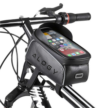 Alogy bicycle bag Pannier 2L for bicycle phone holder up to 6.7" for the frame Black