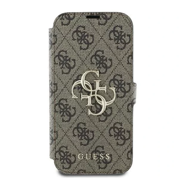 Guess GUBKP16M4GMGBR iPhone 16 Plus 6,7" braunes Buch 4G Metalllogo