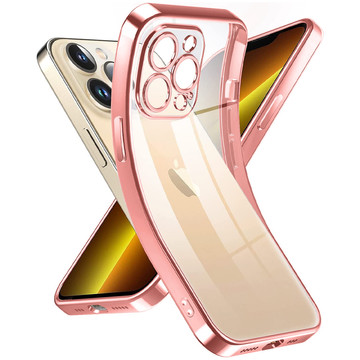 Luxusní pouzdro Alogy TPU s ochranou fotoaparátu pro Apple iPhone 12 Pro růžové a průhledné