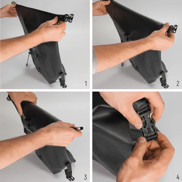 Wozinsky waterproof bicycle pannier bag 25l black (WBB24BK)