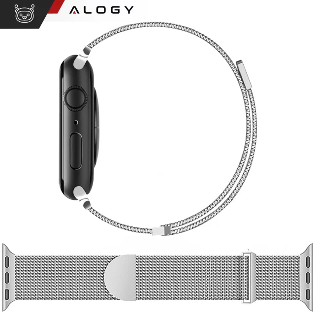 Alogy Stahlarmband für Apple Watch 42/44/45/49 mm Edelstahl Silber