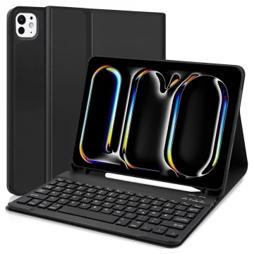 Etui ochronne z klawiaturą do Apple iPad Pro 11" M4 2024 Alogy Keyboard case z miejscem na rysik klawiatura Bluetooth czarne + szkło