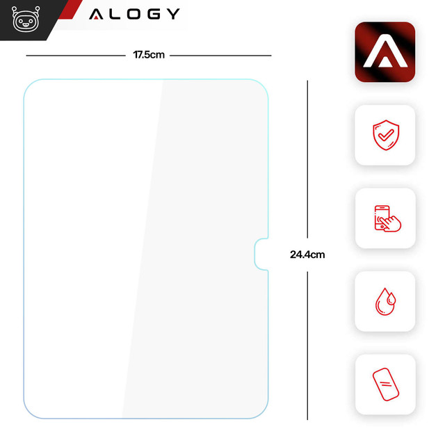 Szkło hartowane do Apple iPad 10.9 2022 / iPad 11 2025 Alogy Screen Protector Pro+ 9H na ekran z otworem