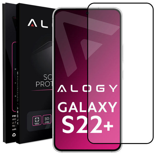 Tvrzené sklo 9H Alogy Full Glue pro pouzdro Samsung Galaxy S22 Plus Black