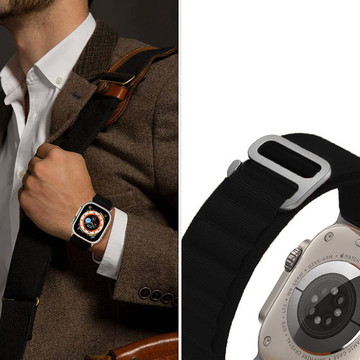 Nylon Pro Apple Watch 4 / 5 / 6 / 7 / 8 / se / ultra (42 / 44 / 45 / 49 mm) schwarz