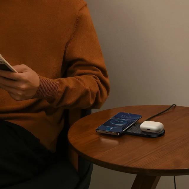 Baseus Digital LED Display dual wireless charger with digital display 20W black (WXSX010101)